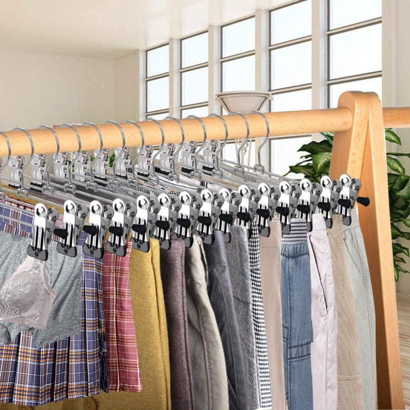 Rebrilliant Pants Hangers With Clips Heavy Duty 20 Pack, Adjustable
